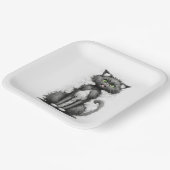 Crazy Cat On White Pappteller (Gewinkelt)