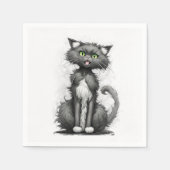 Crazy Cat On White Serviette (Vorderseite)