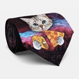 Crazy Cat Taco Pizza Space Krawatte