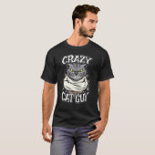 Crazy Cat Typ Evil Grinning Crazy Felkatzen T-Shirt (Vorne ganz)