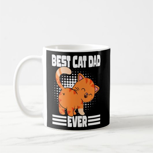 Crazy Cat Vater Cat Pater Bester Katze Vater je Kaffeetasse (Links)