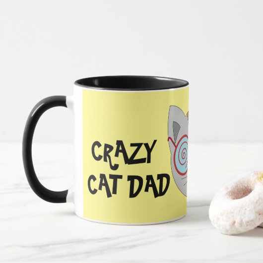 CRAZY CAT-VATER-Kaffee Tasse (Mit Donut)