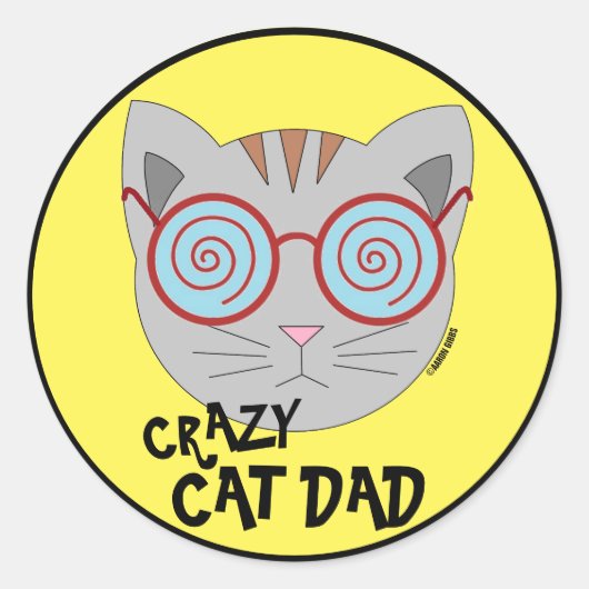 Crazy Cat Vater Sticker (Vorderseite)