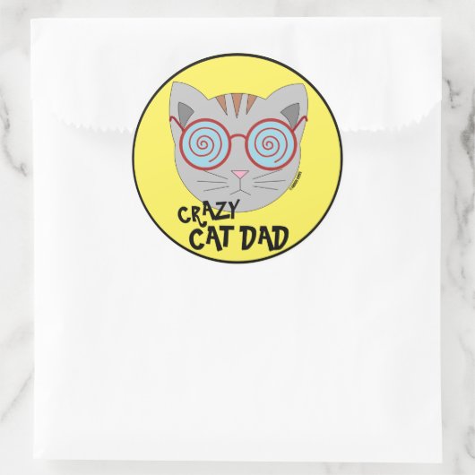 Crazy Cat Vater Sticker (Tasche)