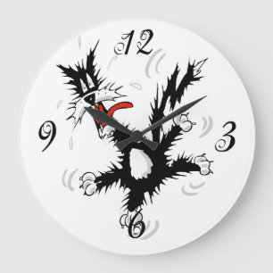 Crazy Cat Wall Clock Große Wanduhr