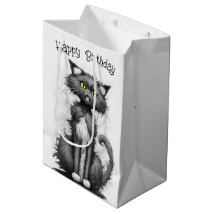 Crazy Cat zum Geburtstag Mittlere Geschenktüte