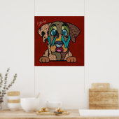 Crazy Catahoula Hund mit handgemalten Poster (Küche)