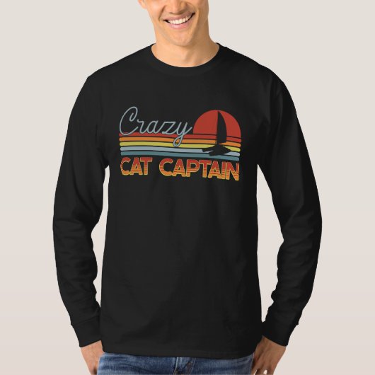 Crazy Catamaran Captain Sailing Sailor T-Shirt (Vorderseite)