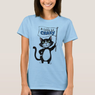Crazy Cats, Black and White Cat Liebhaber T-Shirt