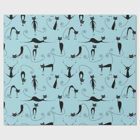 Crazy Cats Design Wrapping Paper Geschenkpapier (Flach)