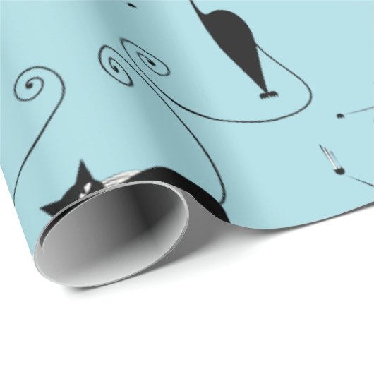 Crazy Cats Design Wrapping Paper Geschenkpapier (Rolleneckpunkt)