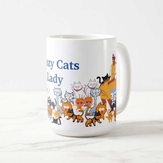 Crazy Cats Lady Kaffeetasse (VorderseiteRechts)