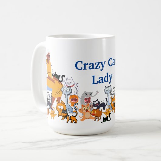 Crazy Cats Lady Kaffeetasse (Vorderseite Links)