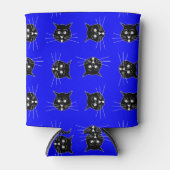 Crazy Cats on Blue Background on Can Cooler Dosenkühler (Vorderseite)
