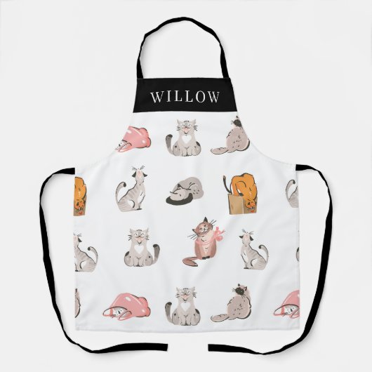 Crazy Cats Personalisiert Schürze (Vorderseite)