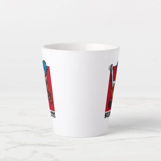 Crazy Chainsaw Clown Halloween Editable Text Year Milchtasse (Vorderseite)