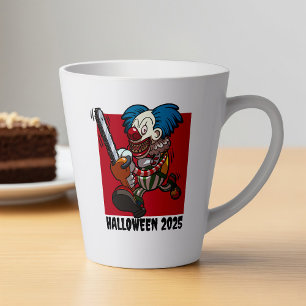 Crazy Chainsaw Clown Halloween Editable Text Year Milchtasse