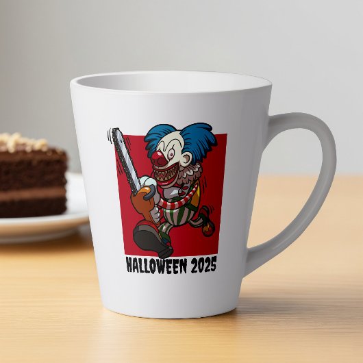 Crazy Chainsaw Clown Halloween Editable Text Year Milchtasse