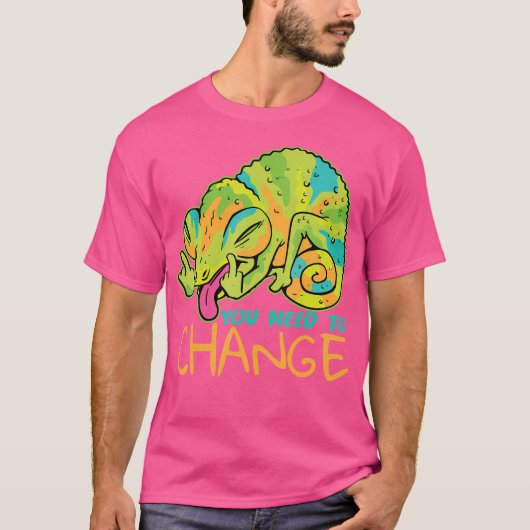 Crazy Chameleon I Lizard I Chameleon T-Shirt (Vorderseite)