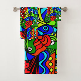 Crazy Chaos chaotiv doodling zeichne Art h5z6 Spaß Badhandtuch Set