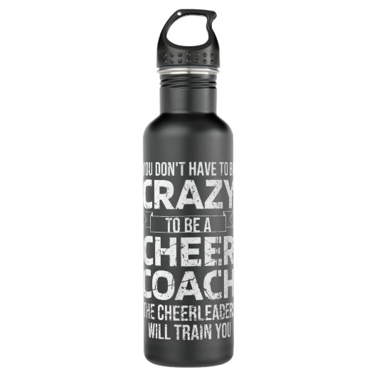 Crazy Cheer Coach Funny Sports Trainer Cheerleadin Edelstahlflasche (Vorderseite)