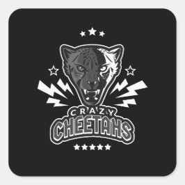 Crazy Cheetahs Quadratischer Aufkleber