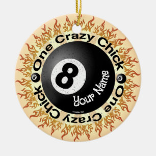 Crazy Chick Eightball Keramik Ornament