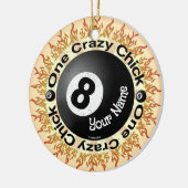 Crazy Chick Eightball Keramik Ornament (Links)