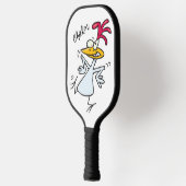 Crazy Chicken Bird Funny Cartoon Pickleball Schläger (Links)