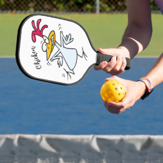 Crazy Chicken Bird Funny Cartoon Pickleball Schläger