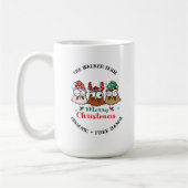 Crazy Chicken Farm Frohe Weihnachten Kaffeetasse (Links)