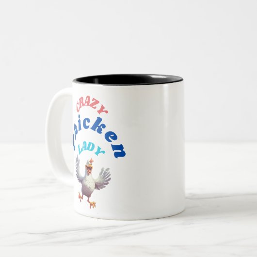 Crazy Chicken Lady Coffee Tasse - Spaß und Funktio (Vorderseite Links)
