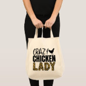Crazy Chicken Lady Fun Bauern Market Tragetasche (Vorderseite (Produkt))