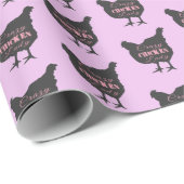 Crazy Chicken Lady Geschenkpapier (Rolleneckpunkt)