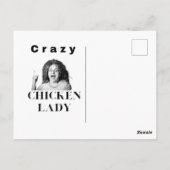 Crazy Chicken Lady. Hühner, Spaß, lustig Postkarte (Rückseite)