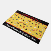 Crazy Chicken Lady l Memphis Style Chicken Farm Fußmatte (Schrägansicht)