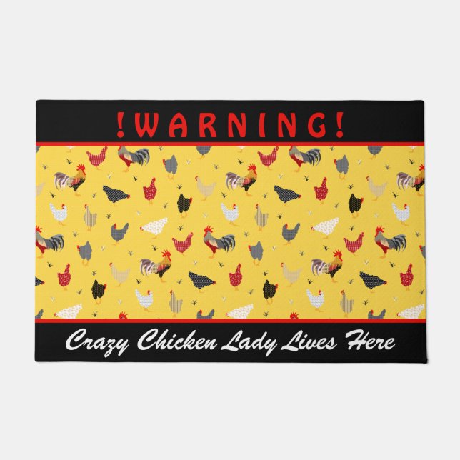 Crazy Chicken Lady l Memphis Style Chicken Farm Fußmatte (Vorderseite)