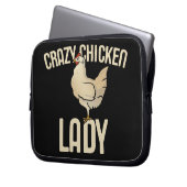 Crazy Chicken Lady Laptopschutzhülle (Vorderseite Links)