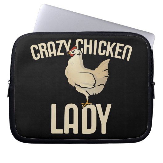 Crazy Chicken Lady Laptopschutzhülle (Vorderseite)