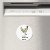 Crazy Chicken Lady Magnet (In Situ (Geschirrspüler))