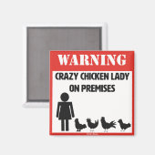 Crazy Chicken Lady Magnet (Vorderseite/Rückseite)