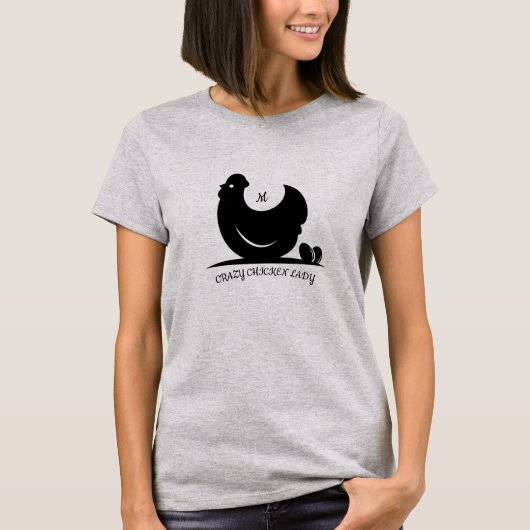 Crazy Chicken Lady Monogram T - Shirt (Vorderseite)