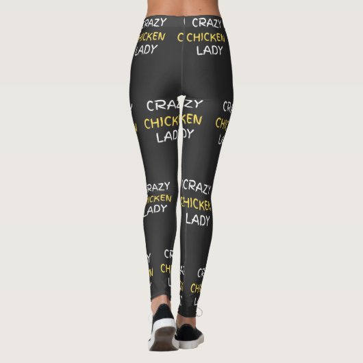 Crazy Chicken Lady, Novelty Chicken Themed Leggings (Rückseite)