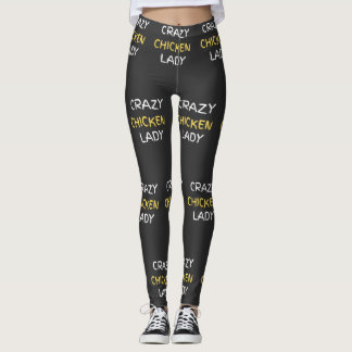 Crazy Chicken Lady, Novelty Chicken Themed Leggings