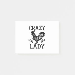 Crazy Chicken Lady Post-it Klebezettel
