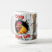Crazy Chicken Lady Tasse, Lieben Hühner Cup Gesche Kaffeetasse (Vorderseite Links)
