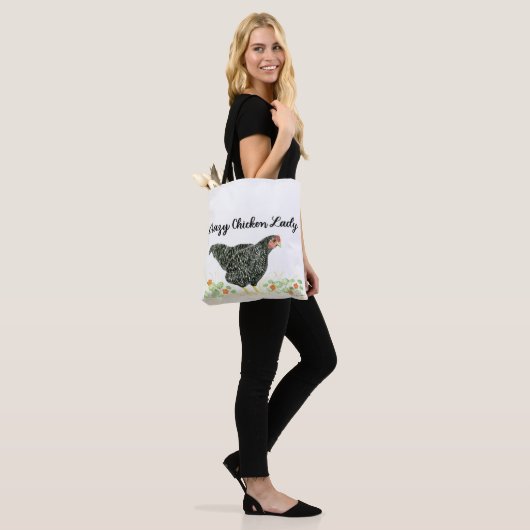 Crazy Chicken Lady Tote-Tasche, Hühner-Tasche Tasche (Am Model)