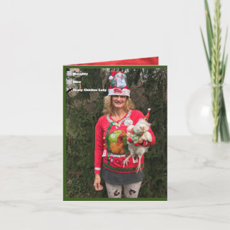 Crazy Chicken Lady Weihnachtskarte Frohe Weihnacht Karte