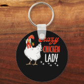 Crazy Chicken Lady Women Farming Bauer Schlüsselanhänger (Vorderseite)