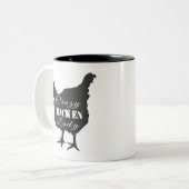 Crazy Chicken Lady Zweifarbige Tasse (Vorderseite Links)